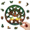 Brown and Green Trees Wooden Puzzle Original Animal Figure - Unipuzzles