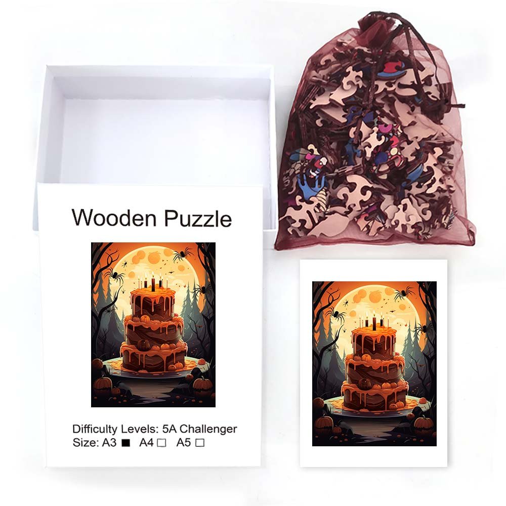 Halloween gift -3 layers of cake with lit candles - Unipuzzles