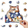 3 stacked cat original wooden puzzles - Unipuzzles