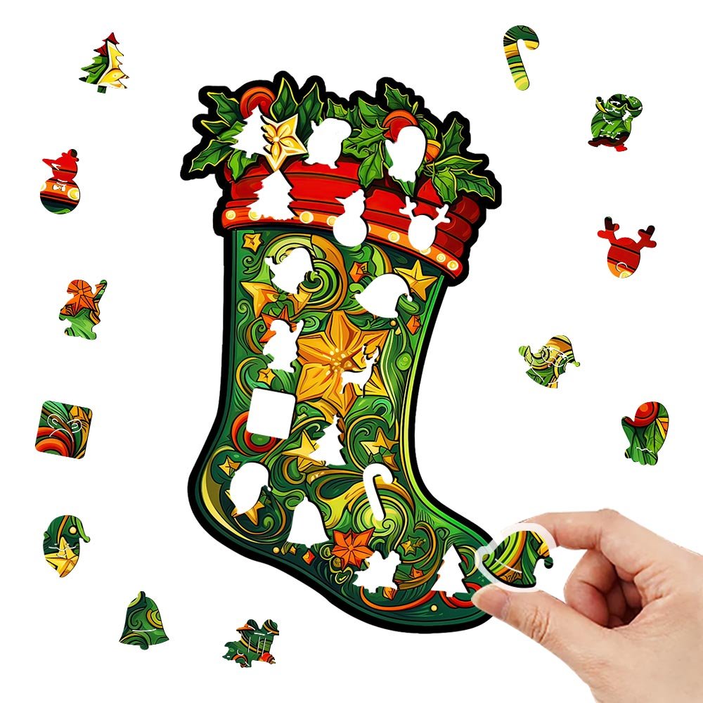 A Christmas Stocking Wooden Puzzle - Unipuzzles