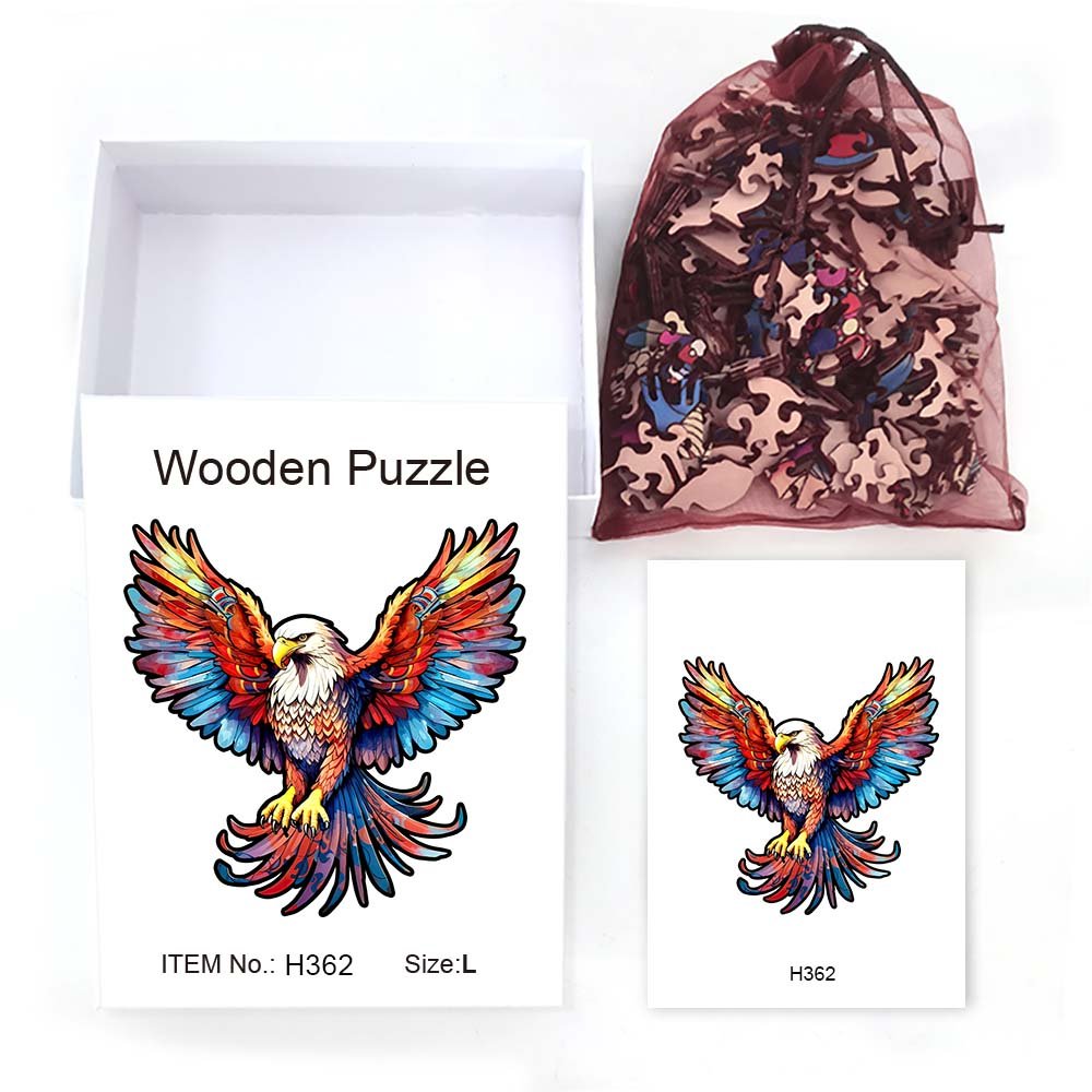 A wooden puzzle of the winged eagle - Unipuzzles