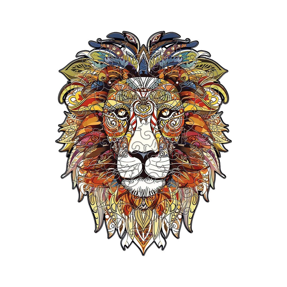 Adult reddish brown male lion - Unipuzzles