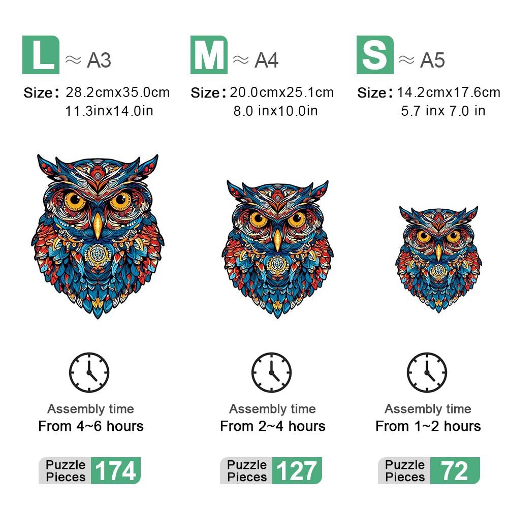 Amber Silent Eye Owl - Unipuzzles