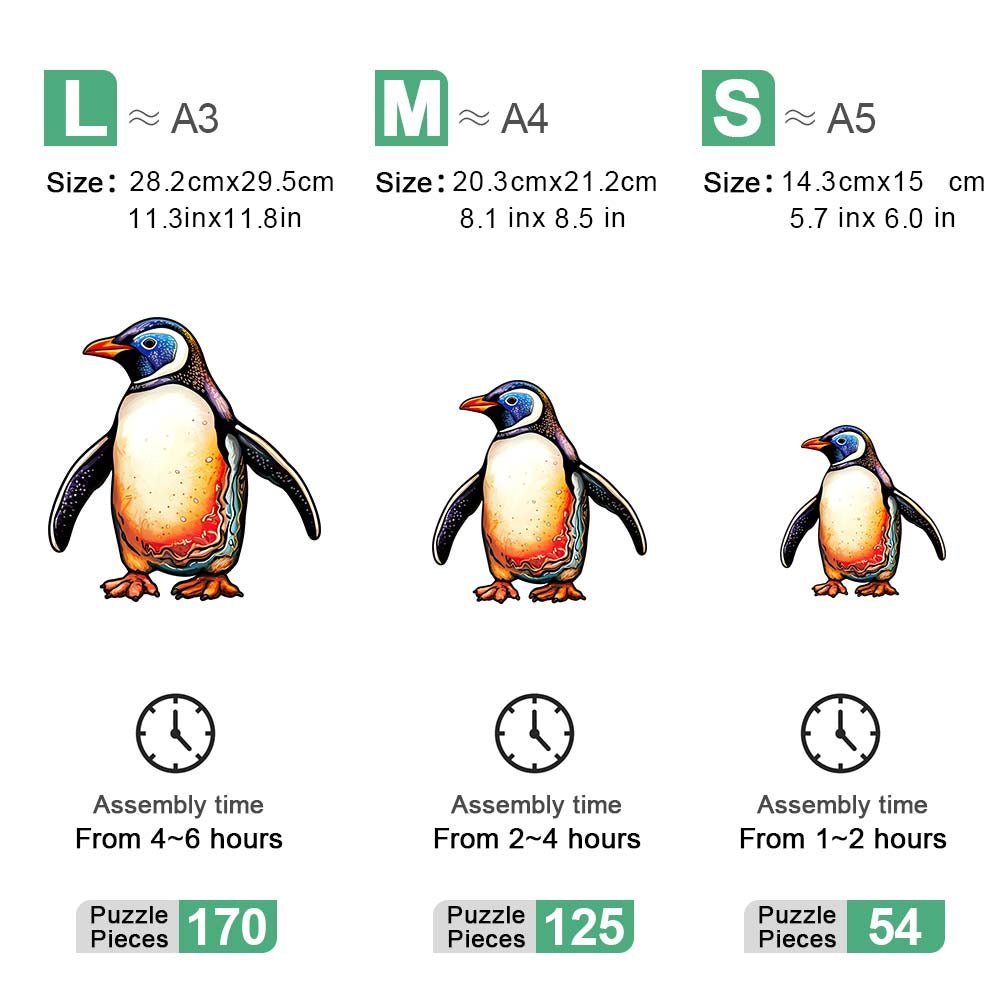 An original wooden puzzle of penguins living in Antarctica - Unipuzzles