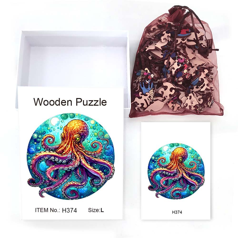 Anomalous deep sea giant octopus wooden puzzle - Unipuzzles