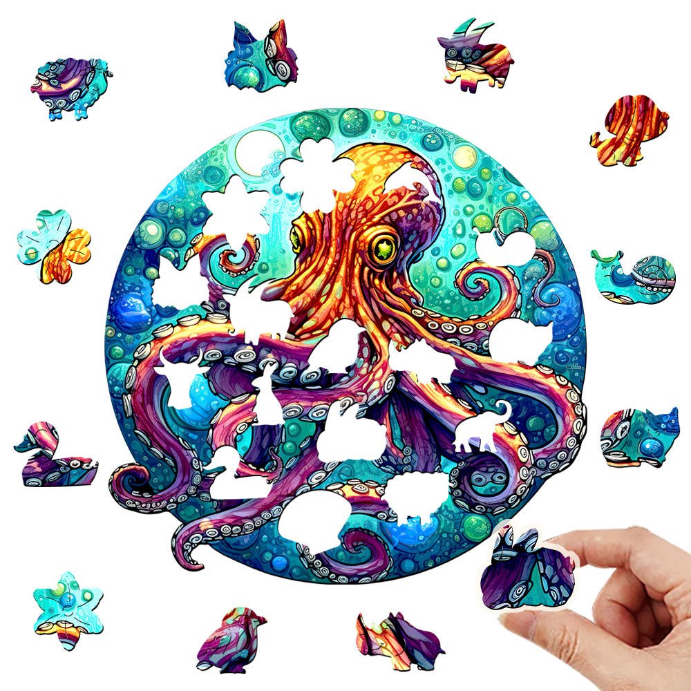 Anomalous deep sea giant octopus wooden puzzle - Unipuzzles