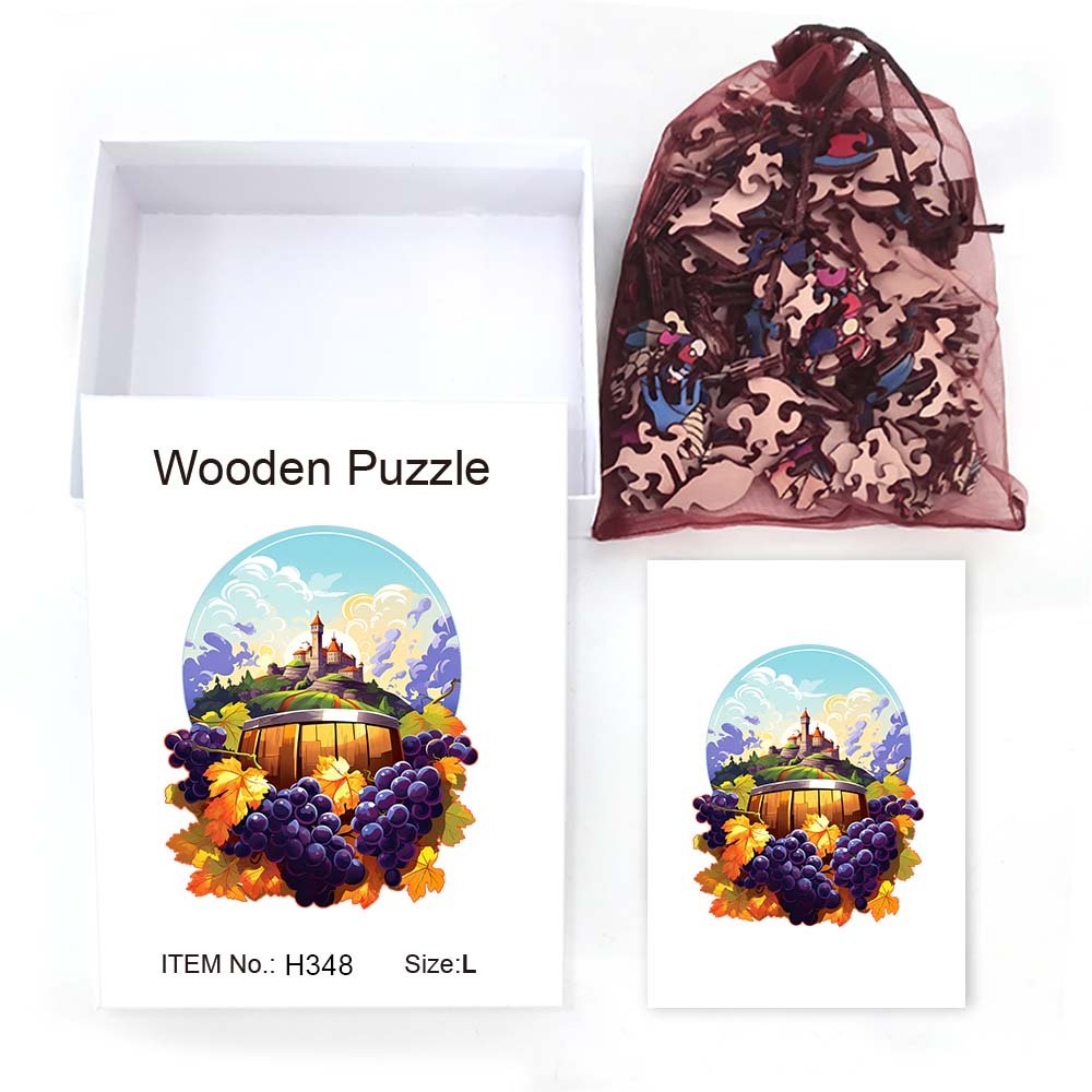 Autumn grapes received wooden puzzle - Unipuzzles