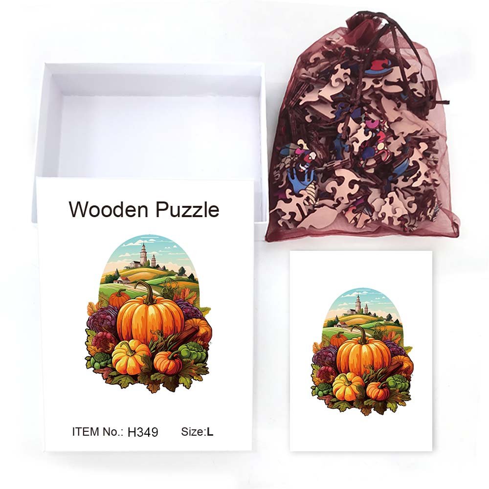 Autumn pumpkin harvest wooden puzzle - Unipuzzles