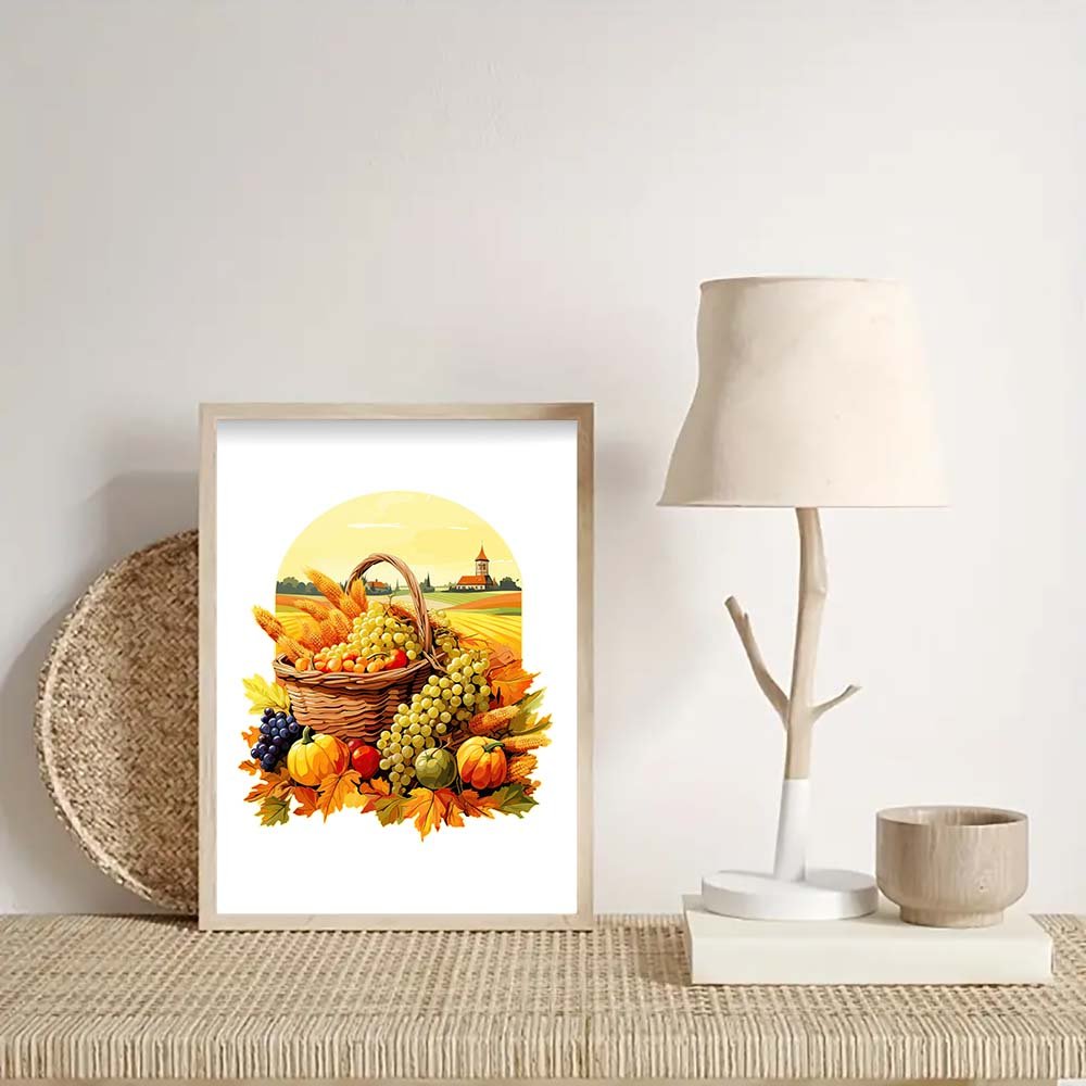 Autumn watercolor harvest Festival wooden puzzle - Unipuzzles