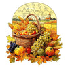 Autumn watercolor harvest Festival wooden puzzle - Unipuzzles