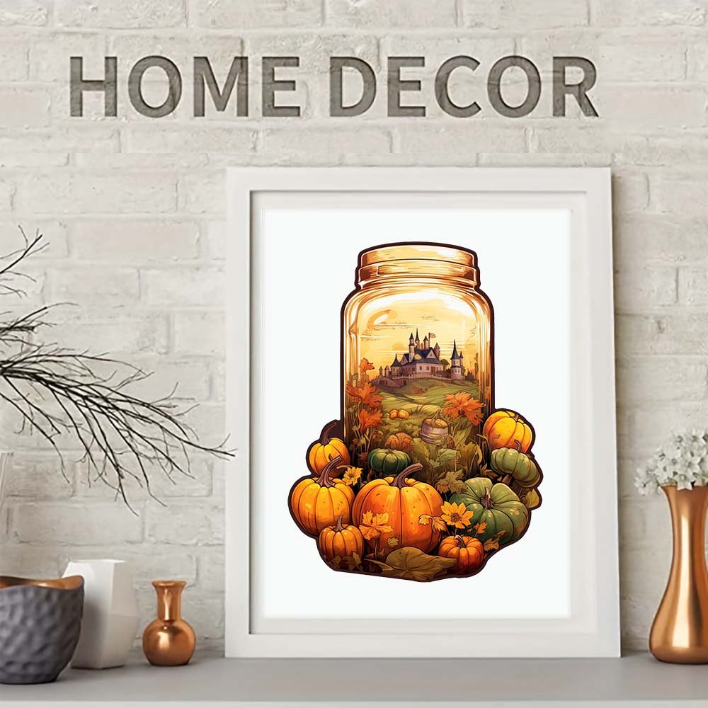 Beautiful autumn scenery glass jar wooden puzzle - Unipuzzles