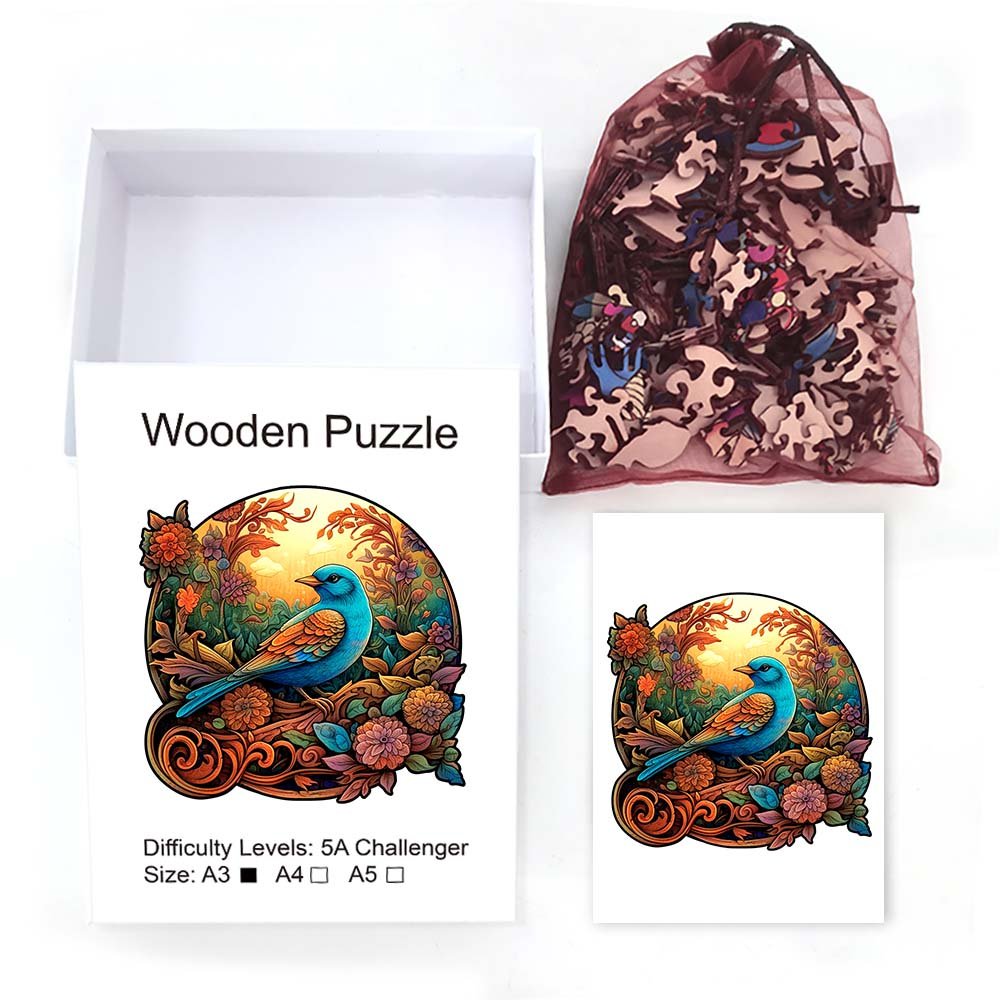 Bird And Bloom - Wooden Jigsaw Puzzle - Unipuzzles