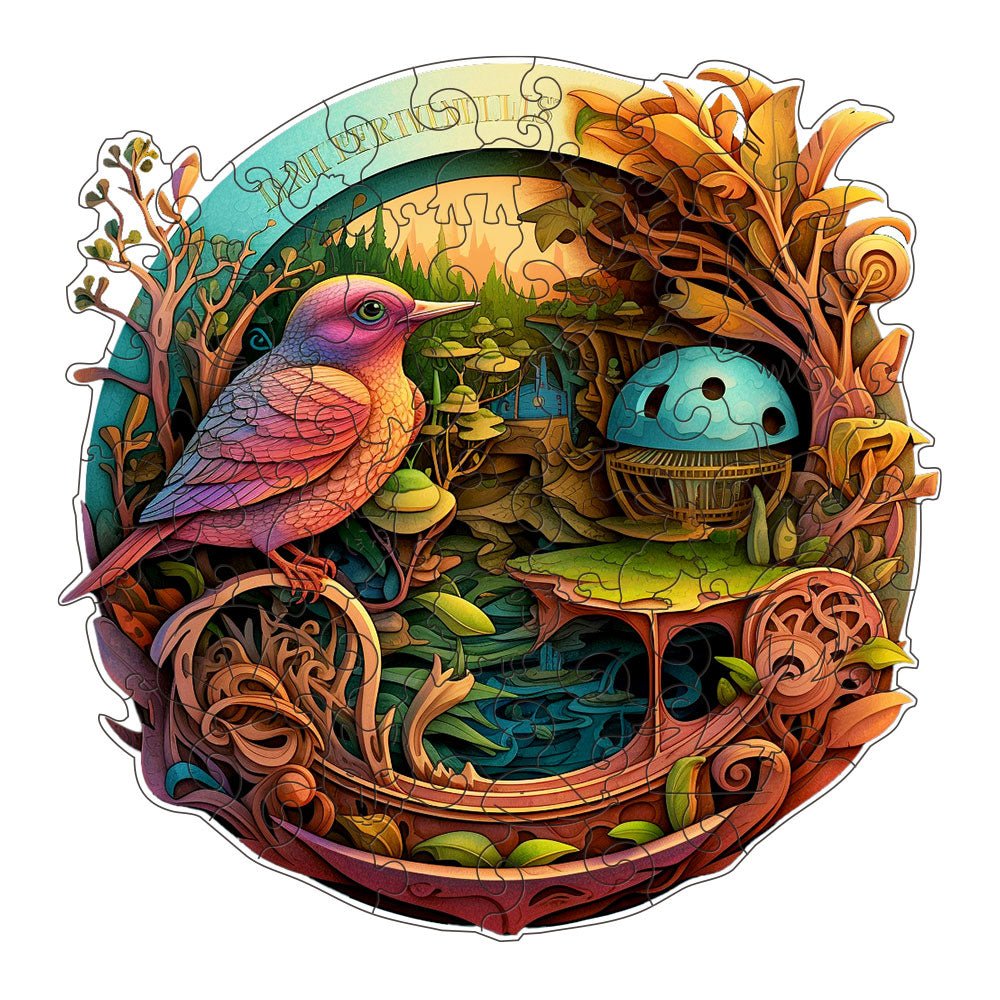 Bird and Bloom - Wooden Jigsaw Puzzle - Unipuzzles