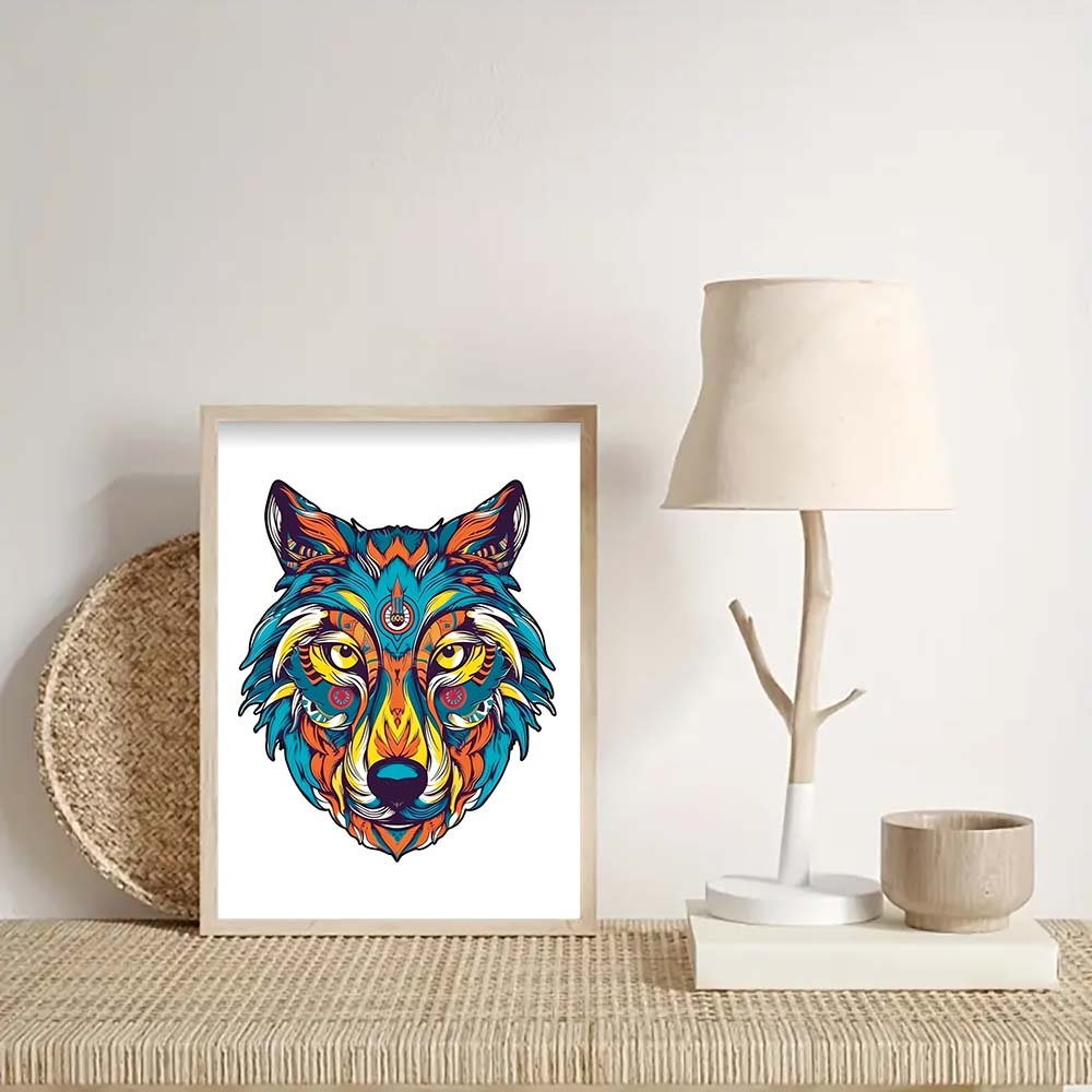 Blue Calm Totem Wolf Head Puzzle - Unipuzzles