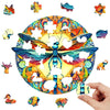 Blue specimen dragonfly wooden puzzle - Unipuzzles