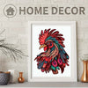Load image into Gallery viewer, Burgundy Rooster Wooden Puzzle Original Animal Figure - Unipuzzles