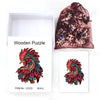 Burgundy Rooster Wooden Puzzle Original Animal Figure - Unipuzzles