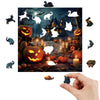 Castle and pumpkin monsters on Halloween night - Unipuzzles