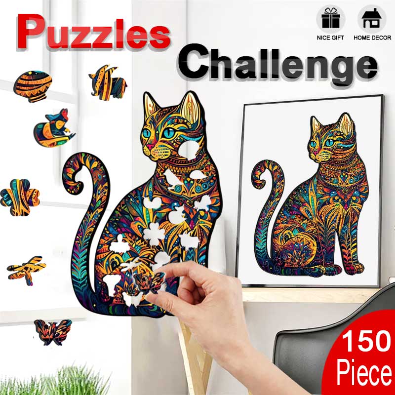 Cat Wooden Jiasaw Puzzles - Unipuzzles