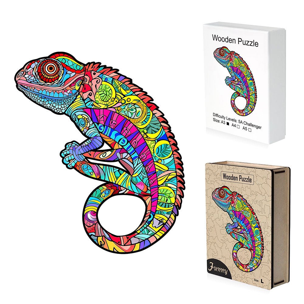 chameleon wooden jigsaw puzzles - Unipuzzles