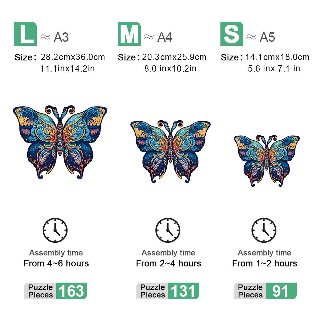 Charming Butterfly Wooden Jigsaw Puzzle - Unipuzzles