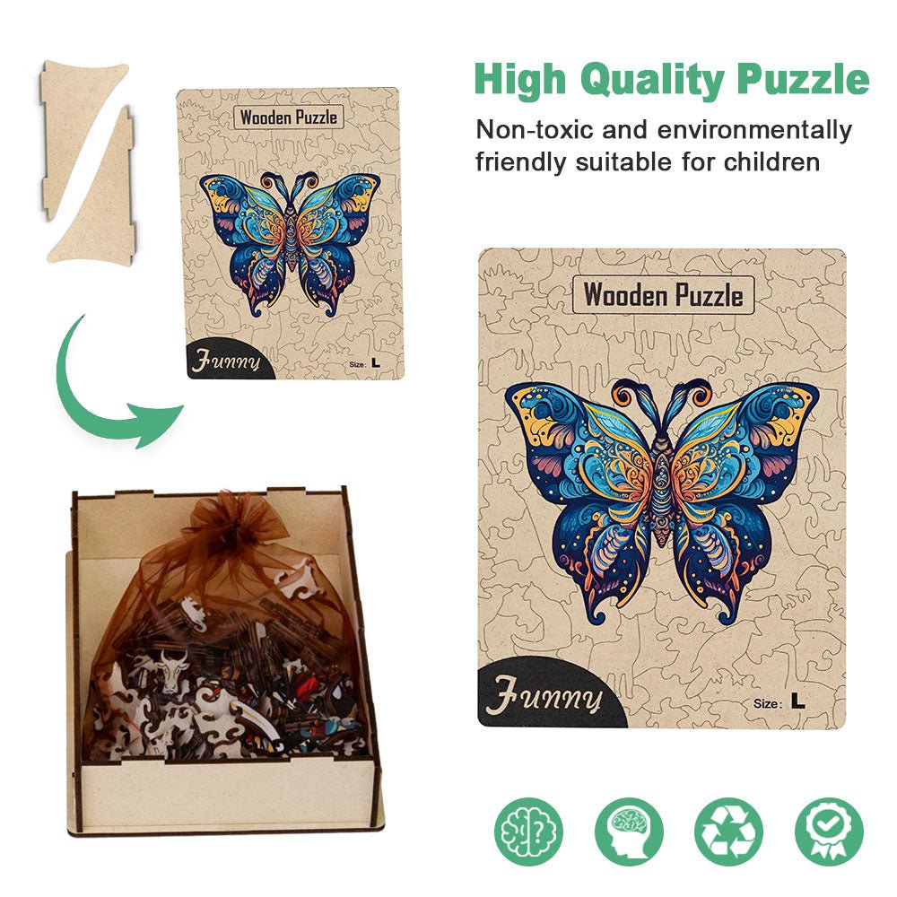 Charming Butterfly Wooden Jigsaw Puzzle - Unipuzzles