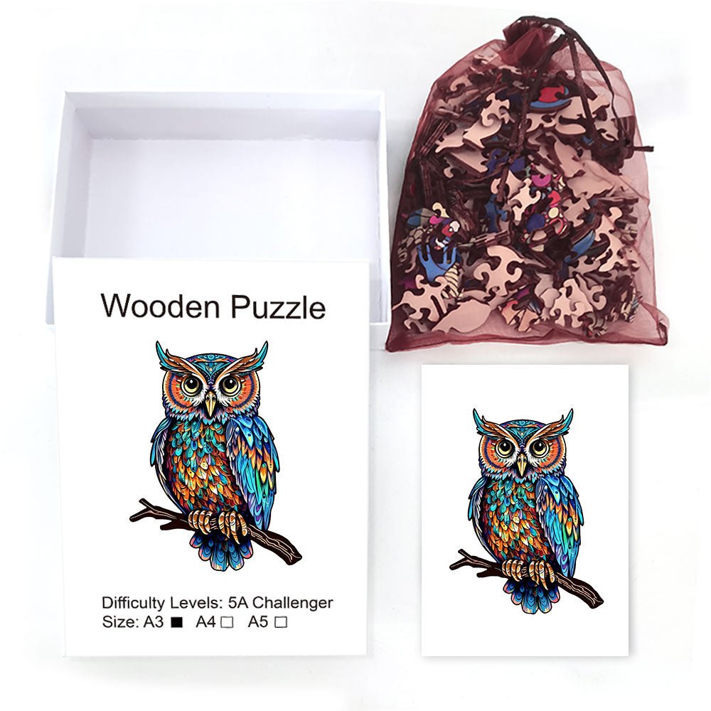 Charming Owl Wooden Jigsaw Puzzle - Unipuzzles