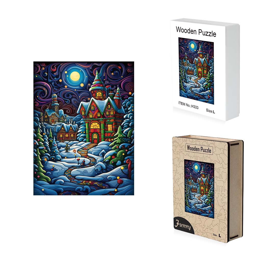 Christmas Day Road Home Wooden Puzzle - Unipuzzles