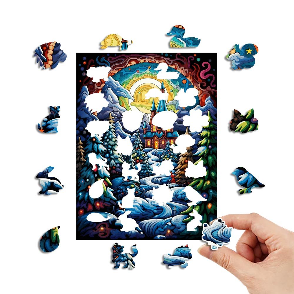 Christmas Fantasy Garden Wooden Puzzle - Unipuzzles