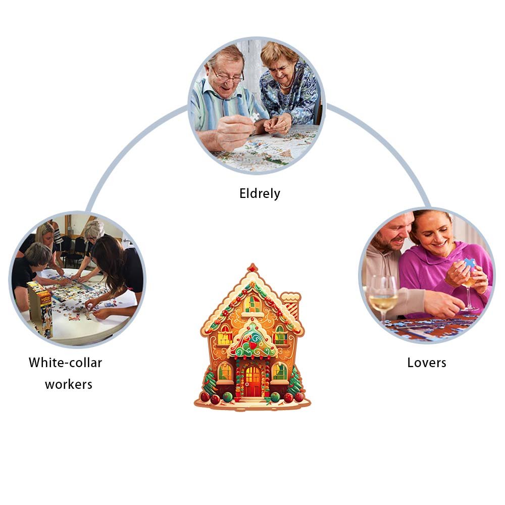 Christmas gingerbread house wooden puzzle - Unipuzzles