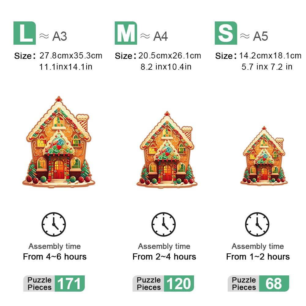Christmas gingerbread house wooden puzzle - Unipuzzles