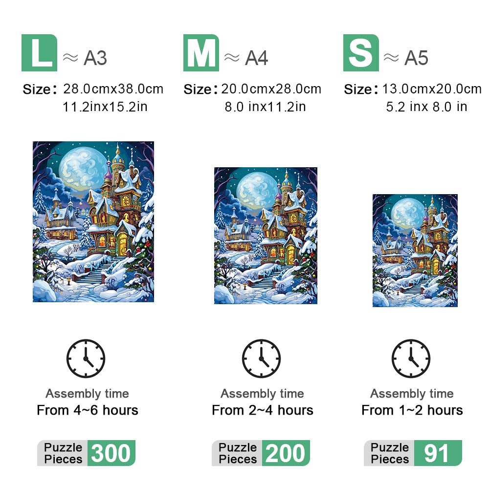 Christmas Snow Scene Wooden Original Jigsaw Puzzle - Unipuzzles