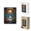 Load image into Gallery viewer, Christmas Snowman at Sunrise Wooden Puzzle - Unipuzzles