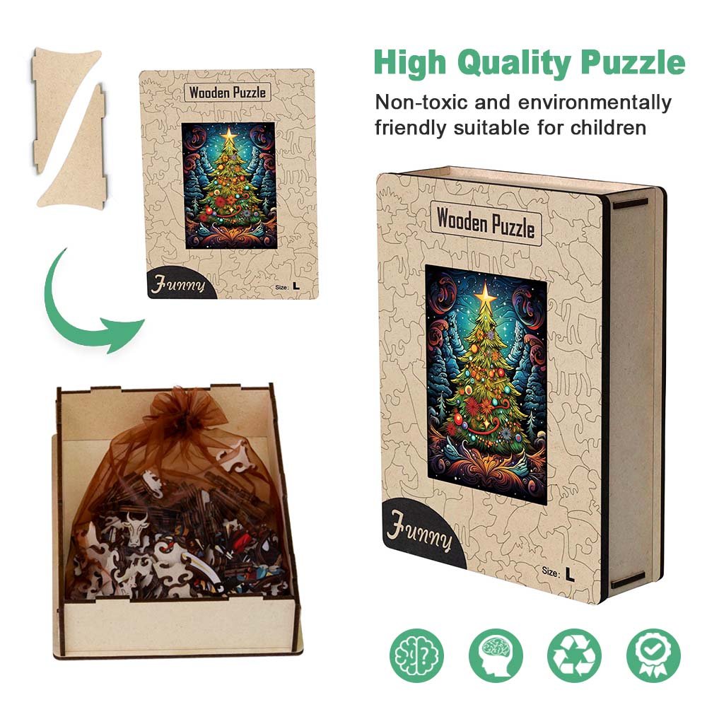 Christmas Tree in the Forest Wooden Puzzle - Unipuzzles