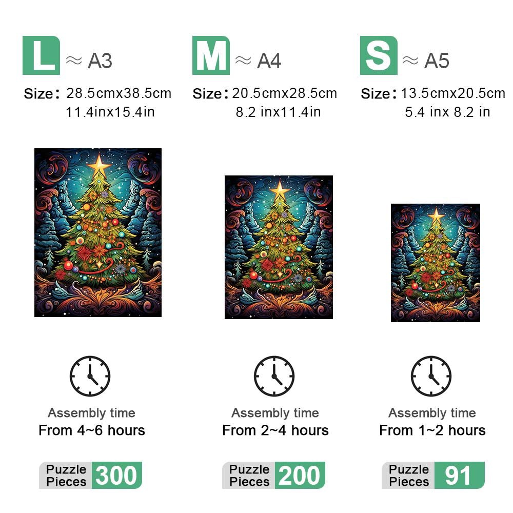 Christmas Tree in the Forest Wooden Puzzle - Unipuzzles