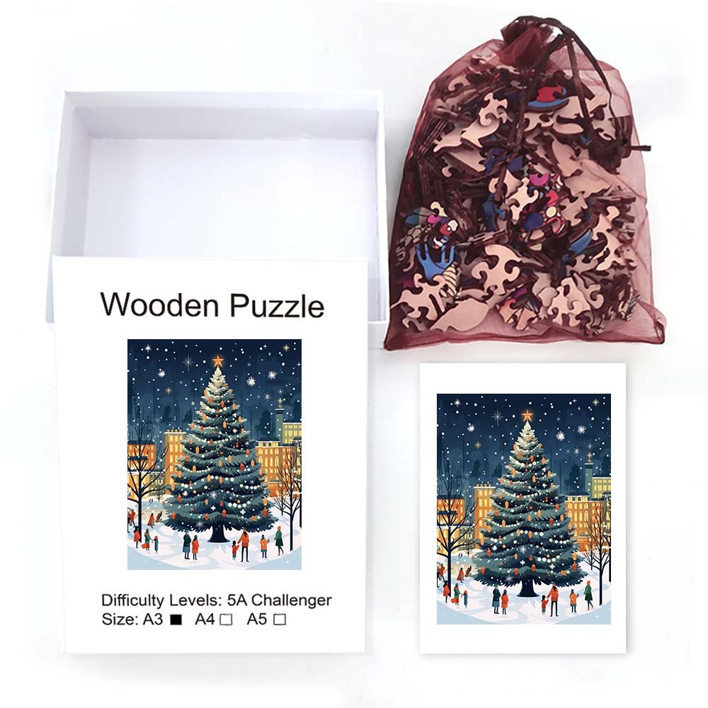 Christmas Tree in the Park Wooden Original Puzzle - Unipuzzles