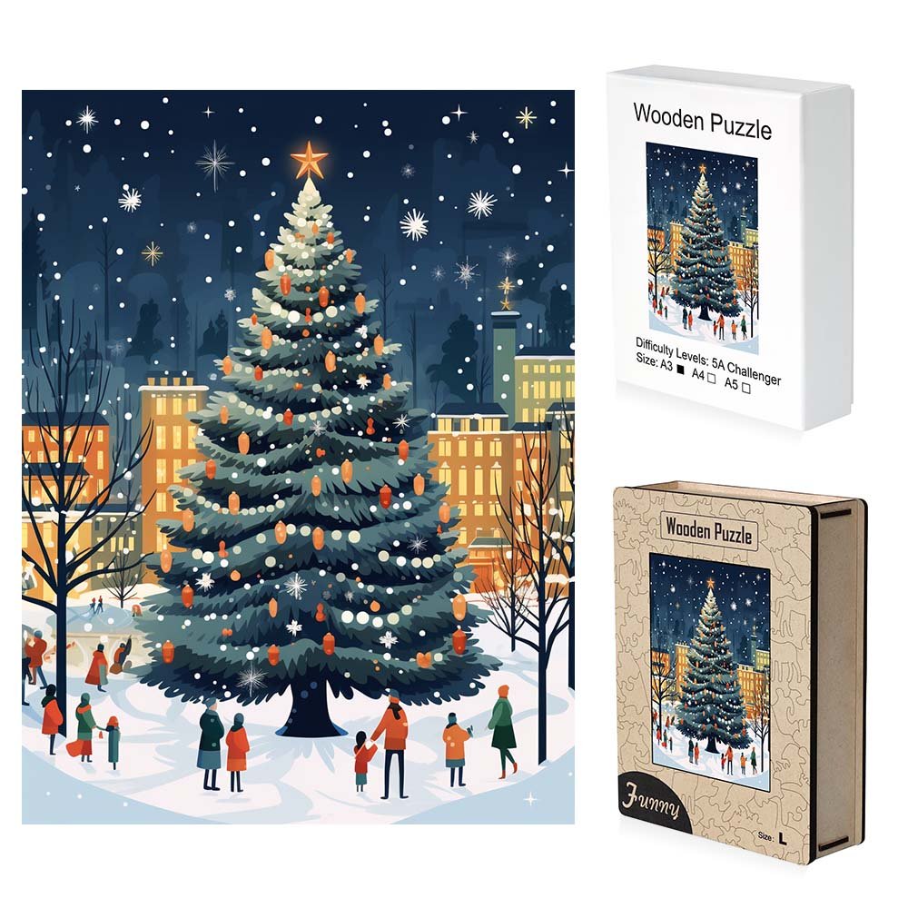 Christmas Tree in the Park Wooden Original Puzzle - Unipuzzles