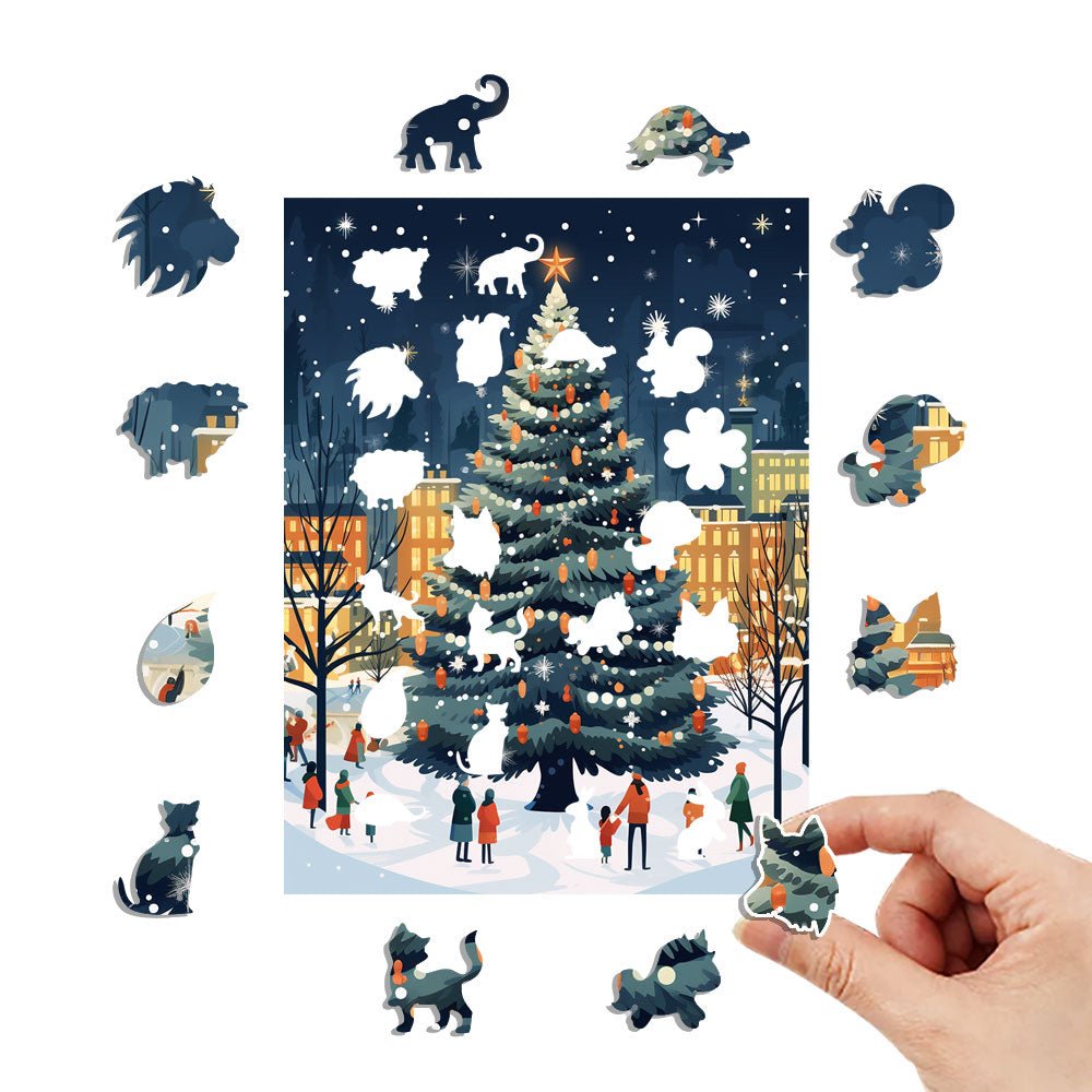 Christmas Tree in the Park Wooden Original Puzzle - Unipuzzles
