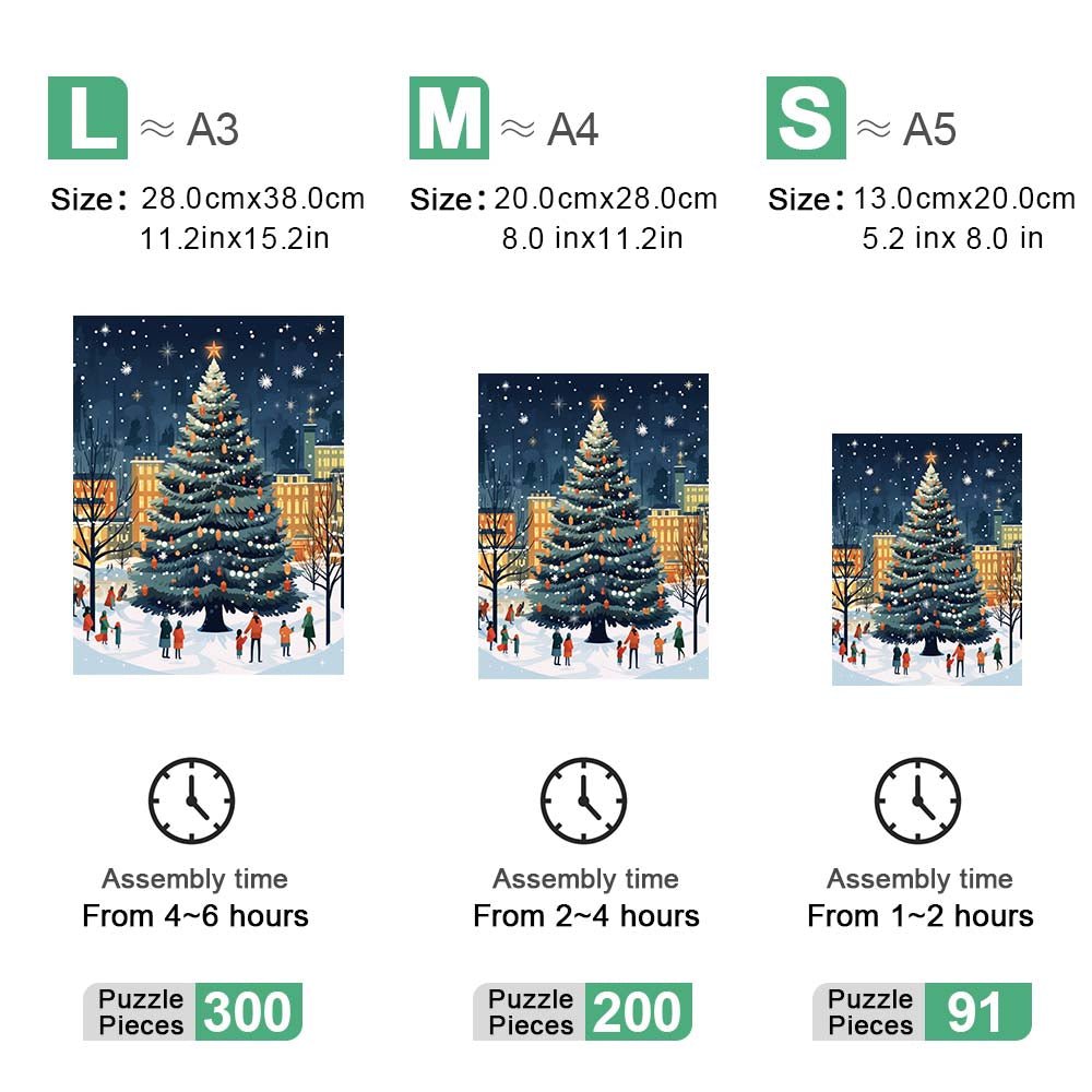 Christmas Tree in the Park Wooden Original Puzzle - Unipuzzles