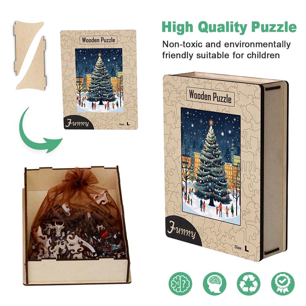Christmas Tree in the Park Wooden Original Puzzle - Unipuzzles