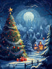 Christmas tree outside the house wooden original jigsaw puzzle - Unipuzzles