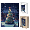 Christmas Tree Under the Stars Wooden Original Jigsaw Puzzle - Unipuzzles