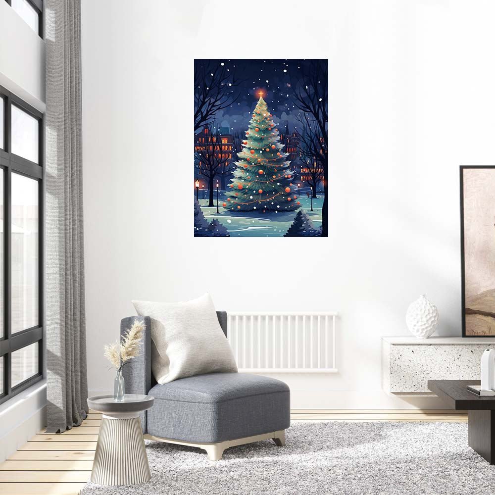 Christmas Tree Under the Stars Wooden Original Jigsaw Puzzle - Unipuzzles