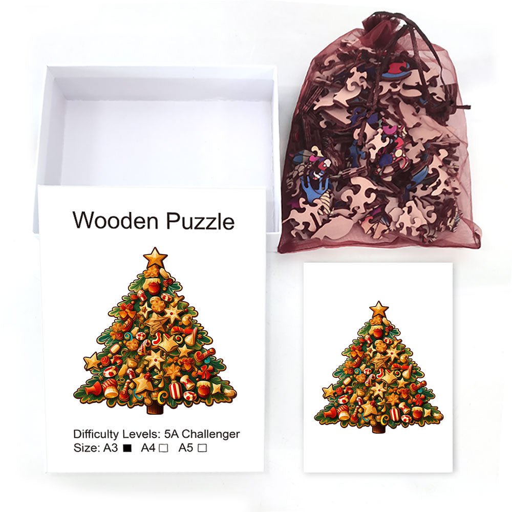 Christmas tree wooden Jigsaw puzzle - Unipuzzles