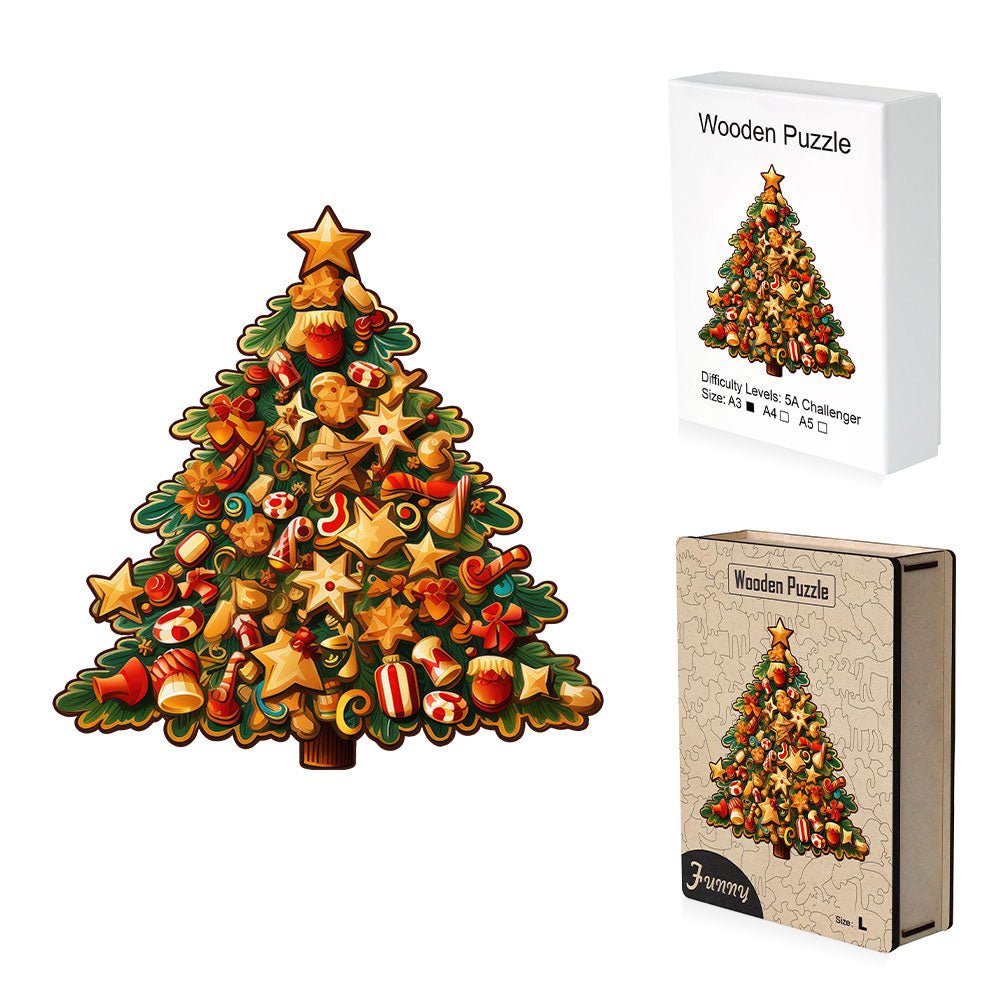 Christmas tree wooden Jigsaw puzzle - Unipuzzles