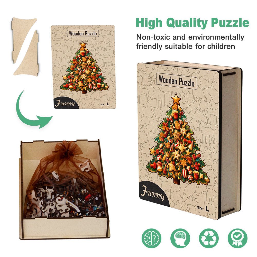 Christmas tree wooden Jigsaw puzzle - Unipuzzles