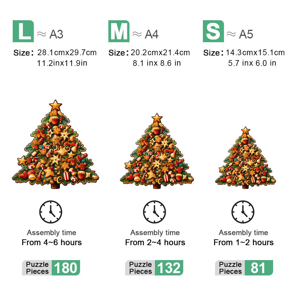 Christmas tree wooden Jigsaw puzzle - Unipuzzles