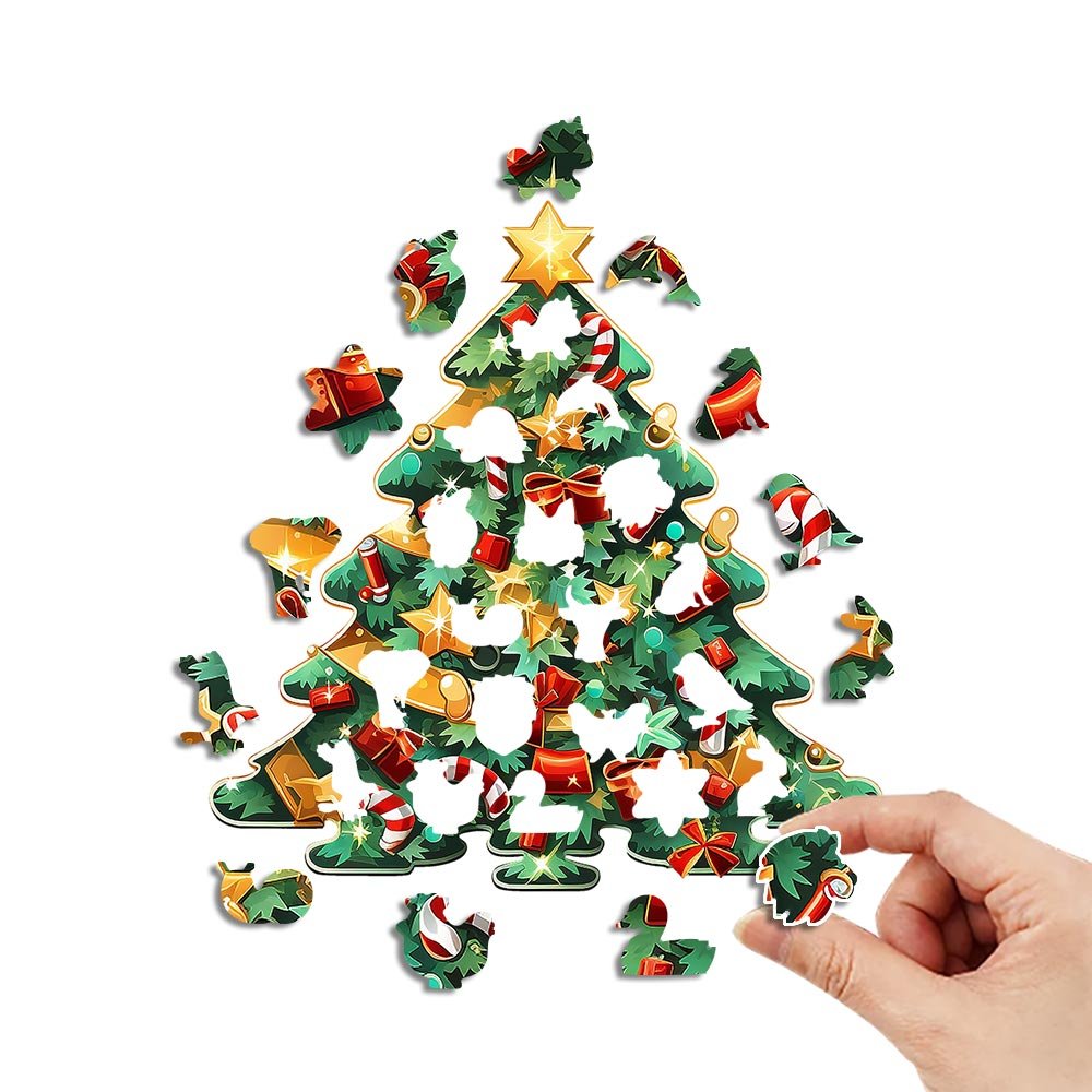 Christmas tree wooden Jigsaw puzzle - Unipuzzles