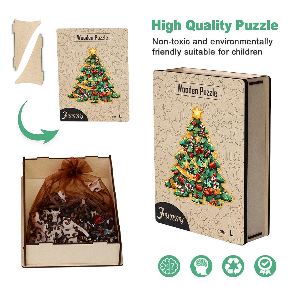 Christmas tree wooden Jigsaw puzzle - Unipuzzles