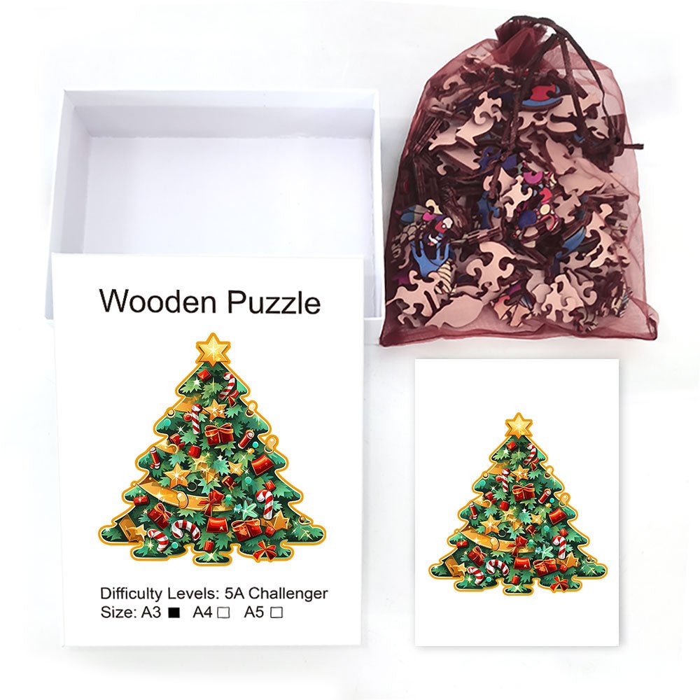 Christmas tree wooden Jigsaw puzzle - Unipuzzles